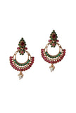 Antique Finish Kemp Jewellery Set Featuring Big Chandbali Earrings
