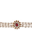 Ethnic Choker Set With Oval Shape Moti Mala And Pair Of Antique Gold Tops