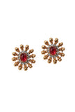 Ethnic Choker Set With Oval Shape Moti Mala And Pair Of Antique Gold Tops
