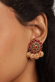 Big Studs In Premium High Gold Plated Temple Jewellery Set