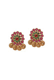 Big Studs In Premium High Gold Plated Temple Jewellery Set