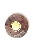 Brown Agate Tea Light Holder