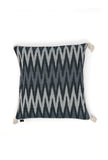 Set of 2: Prussian Blue Ikat Cotton Cushion Covers