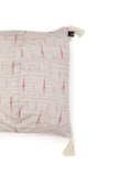 Set of 2: Ivory Beige Ikat Cotton Cushion Covers