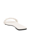 Daisy White Braided Cruelty Free Leather Flats