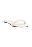 Daisy White Braided Cruelty Free Leather Flats