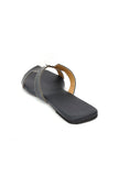 Boho Black Cruelty Free Leather Sliders