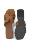 Bark Brown Cruelty Free Leather Sliders