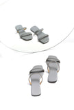 Pastel Grey Braided Cruelty Free Leather Sliders