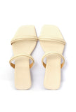 Creamy White Cruelty Free Leather Sliders