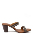 Umber Brown Chain Cruelty-Free Leather Heels