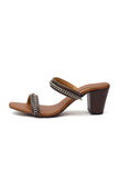 Umber Brown Chain Cruelty-Free Leather Heels
