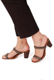 Umber Brown Chain Cruelty-Free Leather Heels