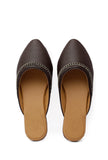 Wood Brown Chain Cruelty-Free Leather Mules