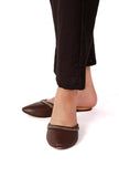 Wood Brown Chain Cruelty-Free Leather Mules