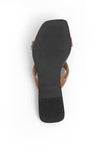 Tan Brown Criss Cross Cruelty-Free Leather Flats