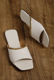 Irish White Gold Chain Cruelty-Free Leather Flats