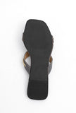 Sepia Grey Criss Cross Cruelty-Free leather Flats