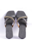 Steel Blue Criss Cross Cruelty-Free leather Heels