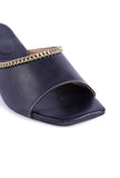 Bella Black Cold Chain Cruelty-Free Leather Heels