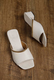 Classic White Chain Cruelty-Free Leather Heels