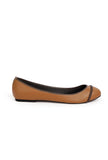 Tan Brown Cruelty Free Leather Flat Ballerinas
