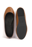 Brown Cruelty Free Leather Flat Ballerinas