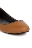 Brown Cruelty Free Leather Flat Ballerinas