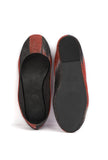 Red and Black Ikat Cruelty Free Leather Flat Ballerinas