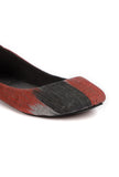 Red and Black Ikat Cruelty Free Leather Flat Ballerinas