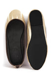 White and Beige Ikat Cruelty Free Leather Flat Ballerinas