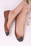 Chocolate brown cruelty free leather flat ballerinas handcrafted everyday festive footwear