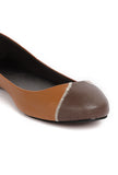 Chocolate Brown Cruelty Free Leather Flat Ballerinas