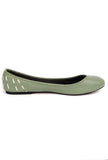 Sage Green Cruelty Free Leather Flat Ballerinas