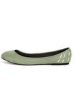 Sage Green Cruelty Free Leather Flat Ballerinas