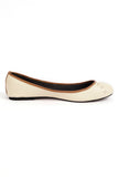 Cream White Cruelty Free Leather Flat Ballerinas