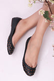 Onyx Black Cruelty Free Leather Flat Ballerinas