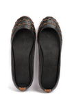 Onyx Black Cruelty Free Leather Flat Ballerinas