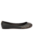 Onyx Black Cruelty Free Leather Flat Ballerinas