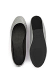 Steel Grey Cruelty Free Leather Flat Ballerinas