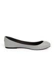 Steel Grey Cruelty Free Leather Flat Ballerinas