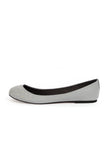Steel Grey Cruelty Free Leather Flat Ballerinas