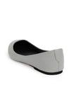 Steel Grey Cruelty Free Leather Flat Ballerinas