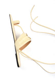 Yellow Kolhapuri Tie Up Flats