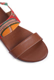 Red Kalamkari Tie Up Flats