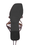 Brown Linked Chain Summer Tie Up Flats