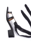 Dusky Black Tie Up Heels