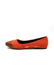 Tangerine Orange Cruelty Free Leather Ballerinas