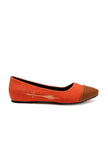 Tangerine Orange Cruelty Free Leather Ballerinas