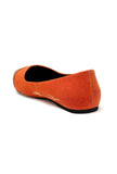 Tangerine Orange Cruelty Free Leather Ballerinas